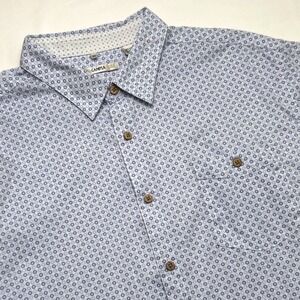 Campia Moda Mens Short Sleeve Stretch Button Down Shirt Blue Size XL Coastal